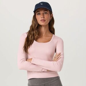 Vuori Long Sleeve Halo Essential Scoop Vintage Rose Heather XS
